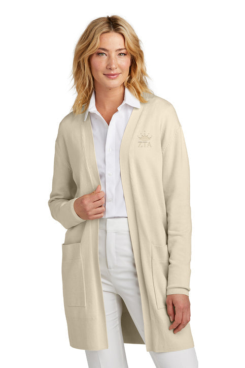 Zeta Tau Alpha Open Front Cardigan Sweater - Monochromatic
