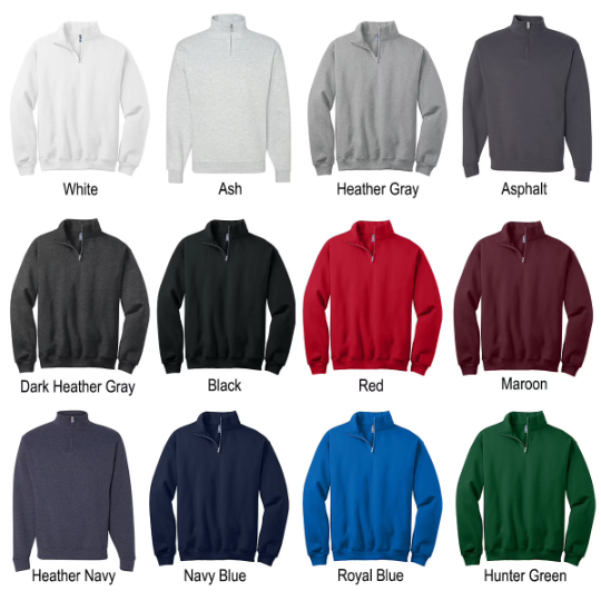 Zeta Tau Alpha Pullover Quarter Zip Sweatshirt with Crest
